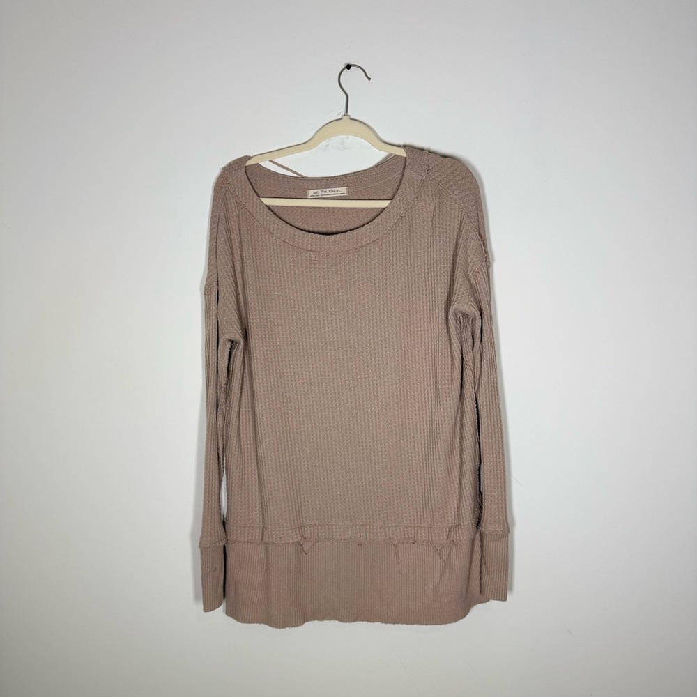 Free People We The Free North Shore Thermal Tunic Top Sand Beige XS